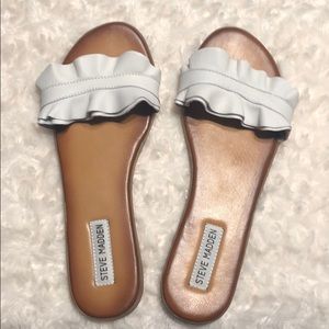 Steve Madden white sandals
